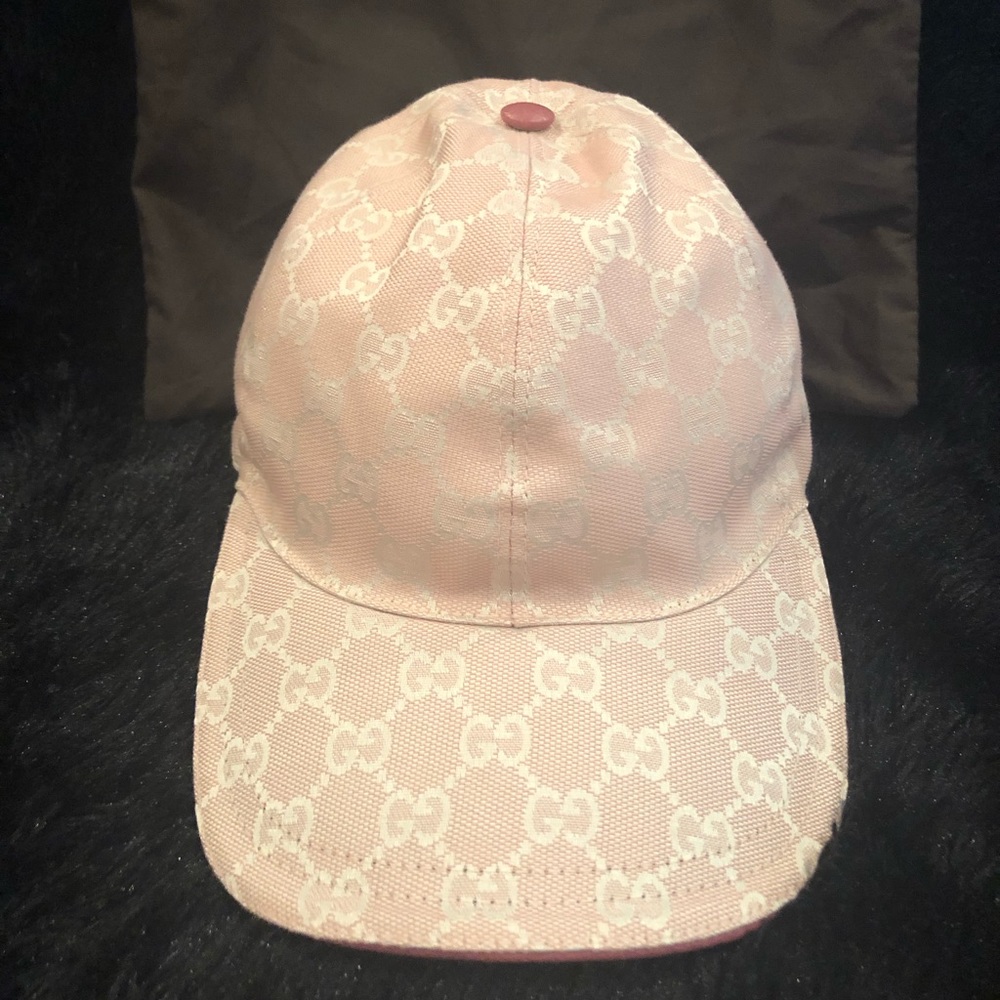 100% AUTH Pink Women’s GG Baseball Cap Size M